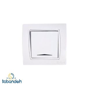 کلید تک پل BEKER  مدل بکر سفید با قاب سفید